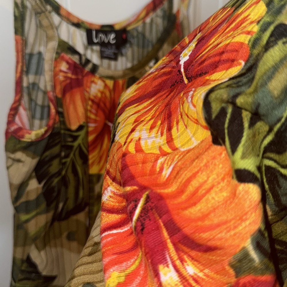 LOVE- Tropical Print Maxi Dress – Size Large - Picture 9 of 11